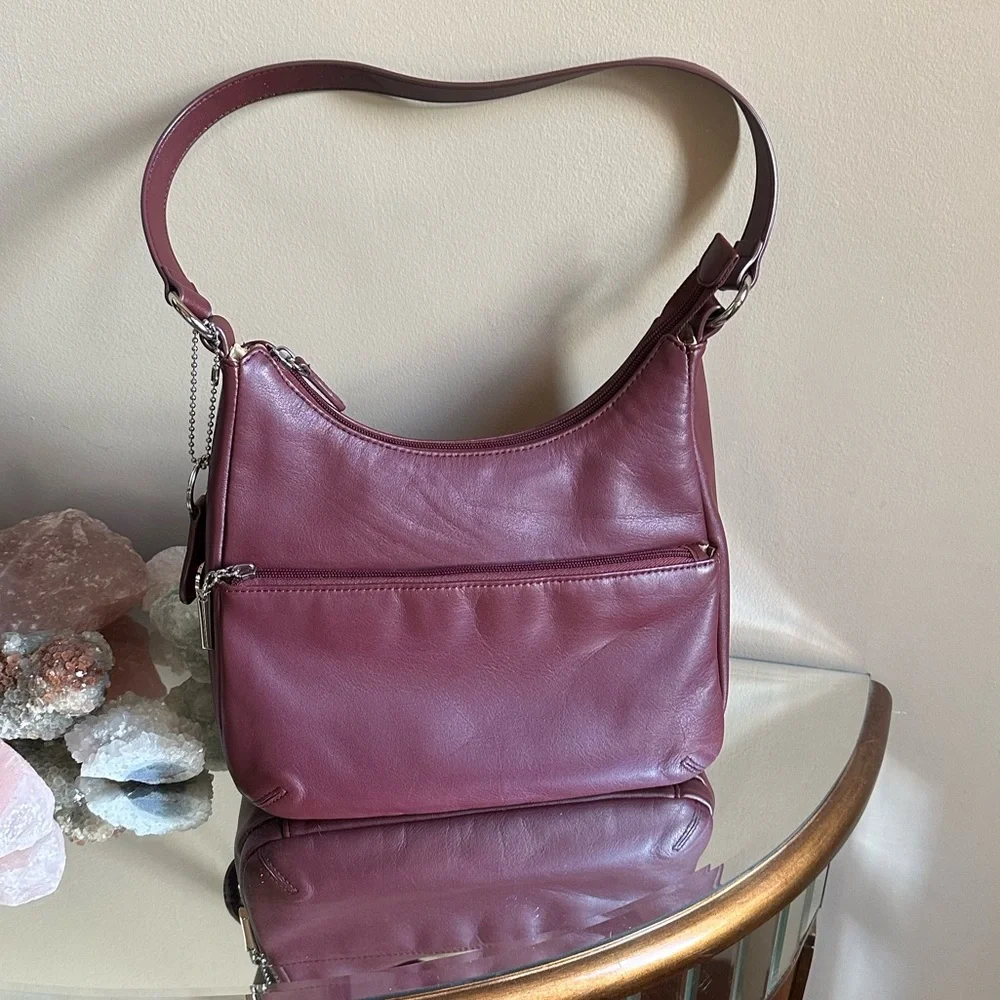 Giani Bernini Leather Hobo Bag Wine Color